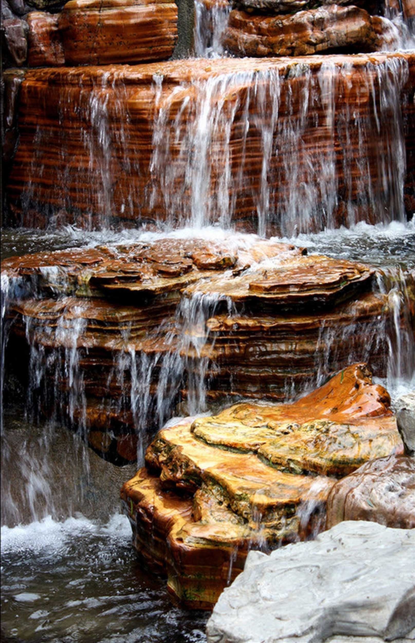 3D Rock Formation Flowing Creek 1625 Stair Risers Wallpaper AJ Wallpaper 