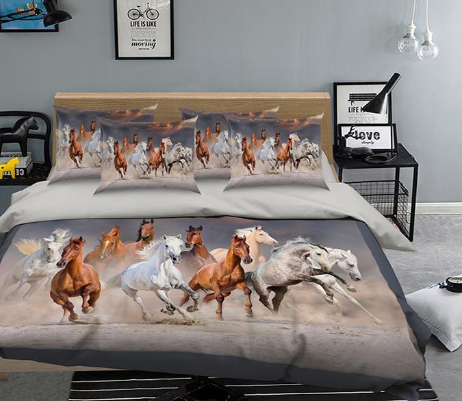 3D Running Horse 130 Bed Pillowcases Quilt Wallpaper AJ Wallpaper 