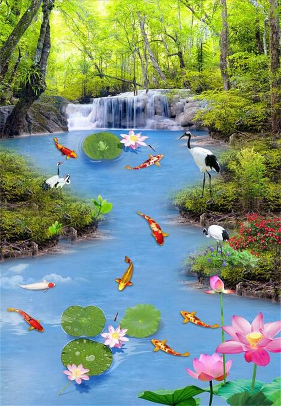 3D Forest River Animals 403 Stair Risers Wallpaper AJ Wallpaper 