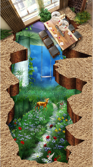 3D Deer Floor Mural Wallpaper AJ Wallpaper 2 
