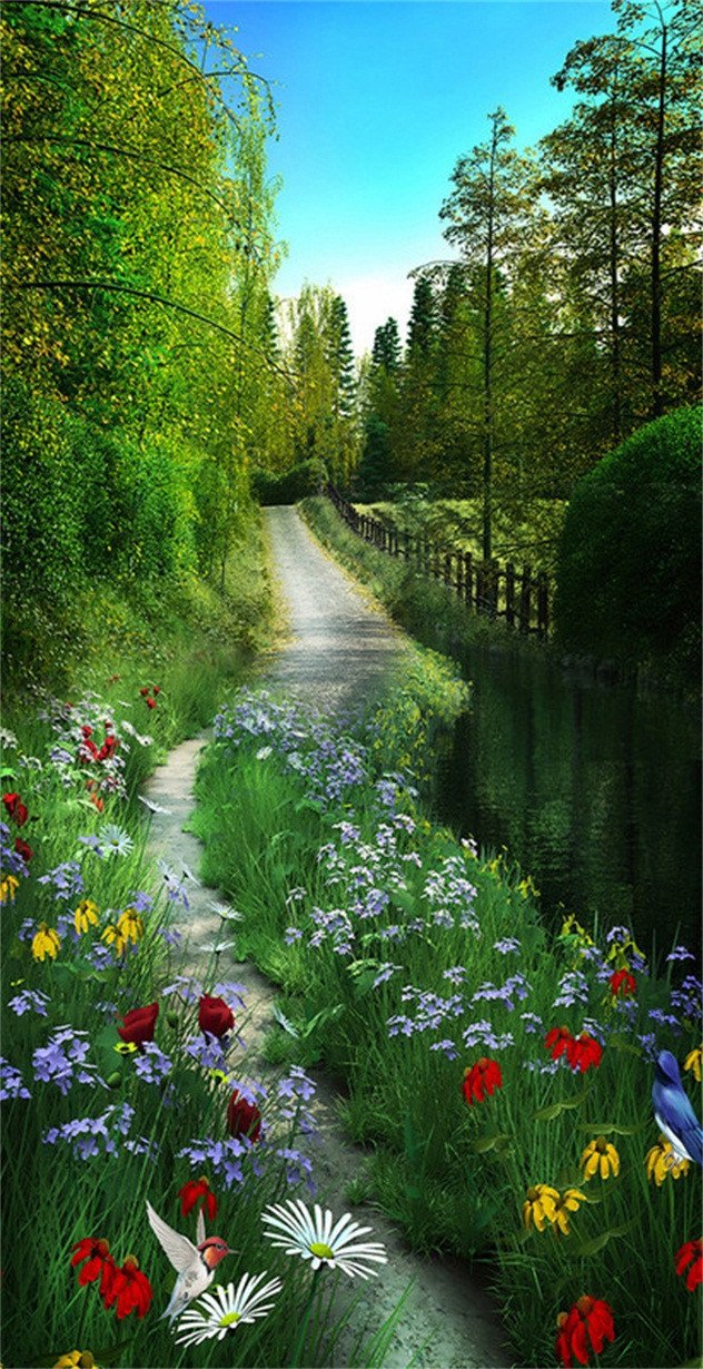 3D Countryside Scenery 588 Stair Risers Wallpaper AJ Wallpaper 