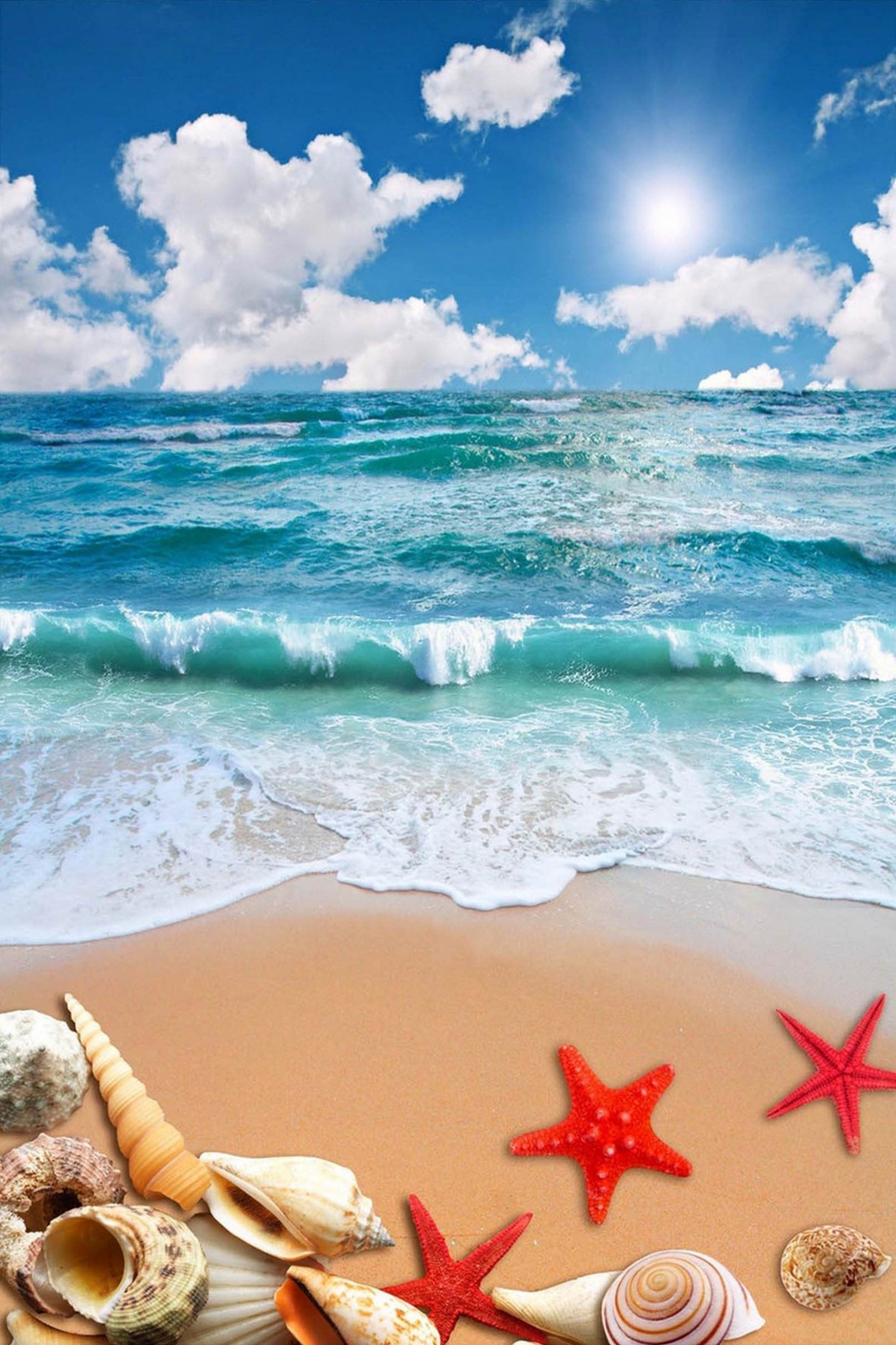 3D Pretty Sea Beach 1423 Stair Risers Wallpaper AJ Wallpaper 