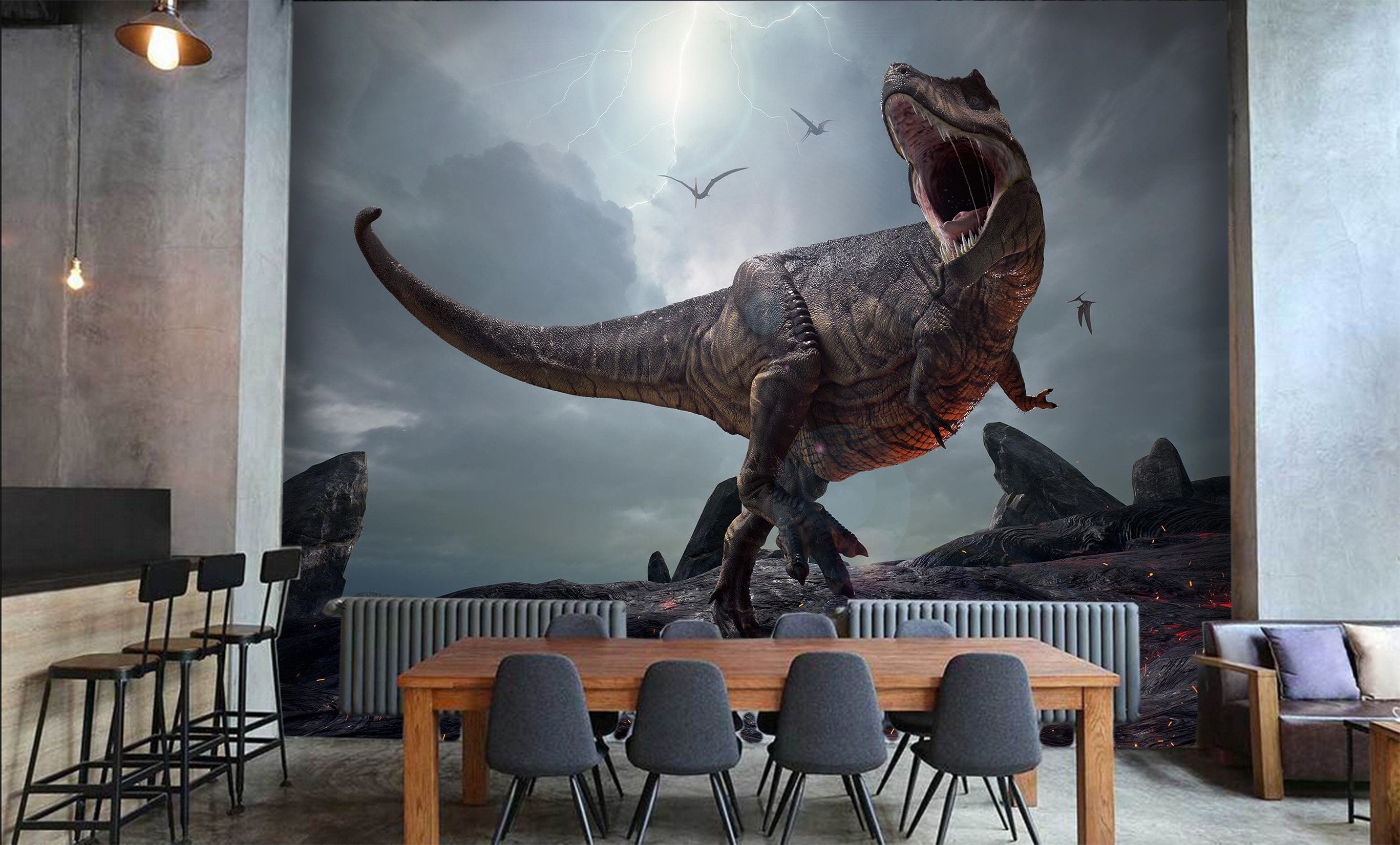 3D Lightning Tyrannosaurus Rex 225 Wallpaper AJ Wallpaper 