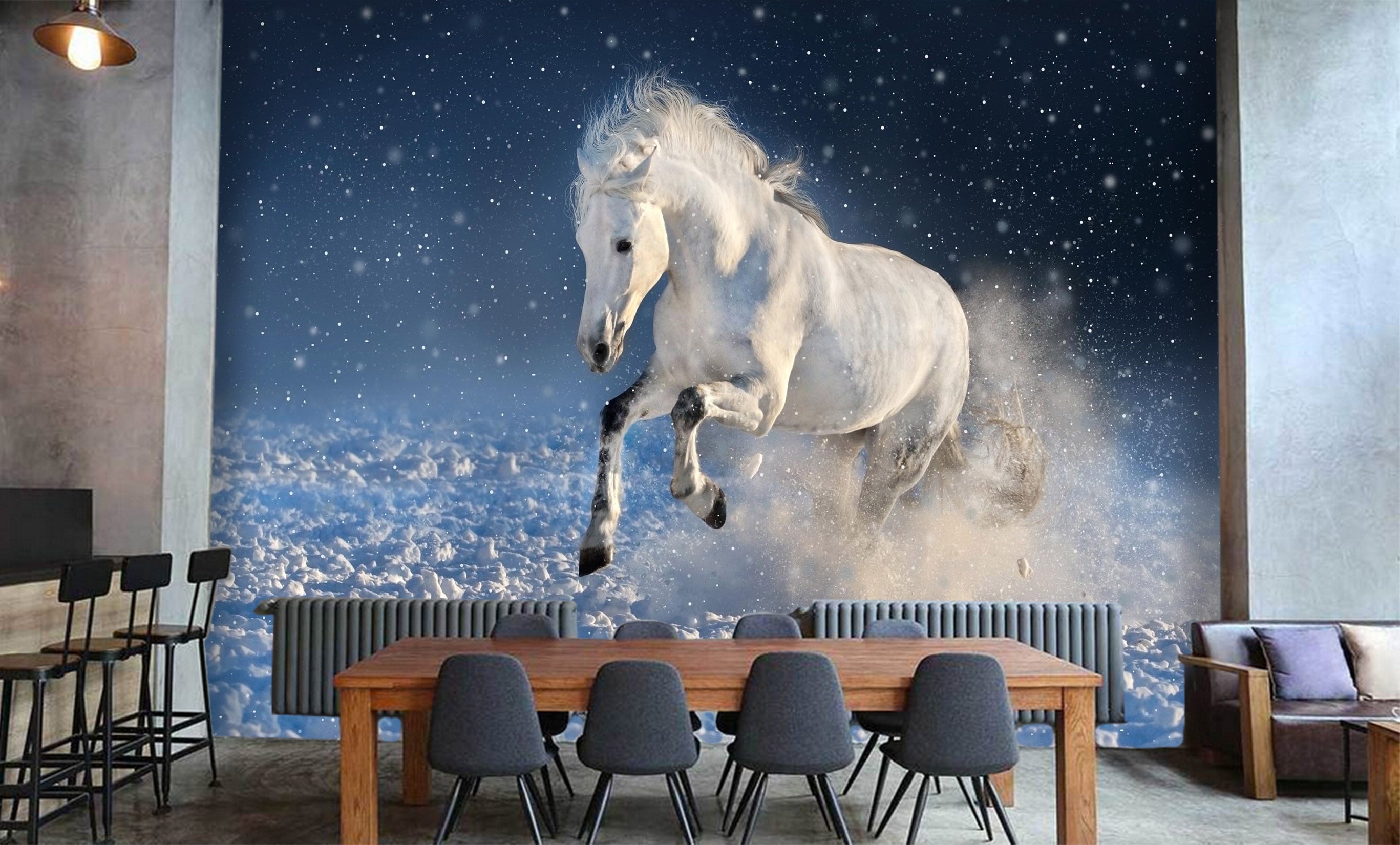3D White Horse 1048 Wall Murals