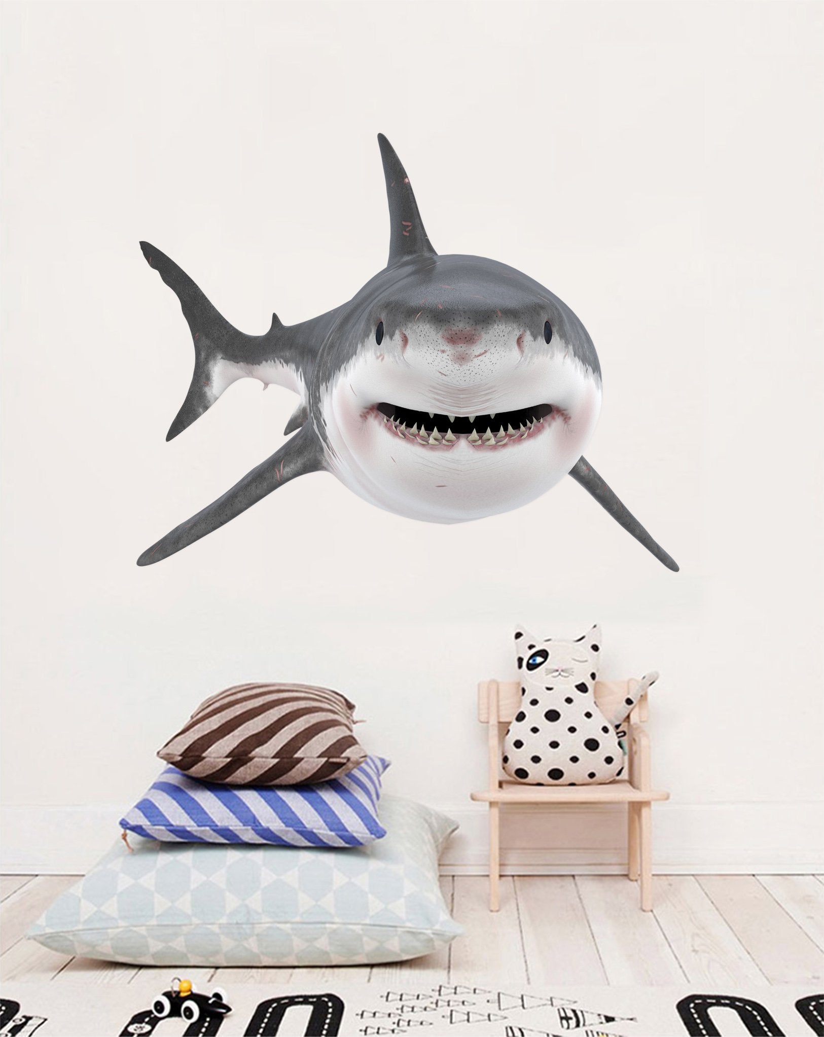 3D Shark Face 208 Animals Wall Stickers Wallpaper AJ Wallpaper 
