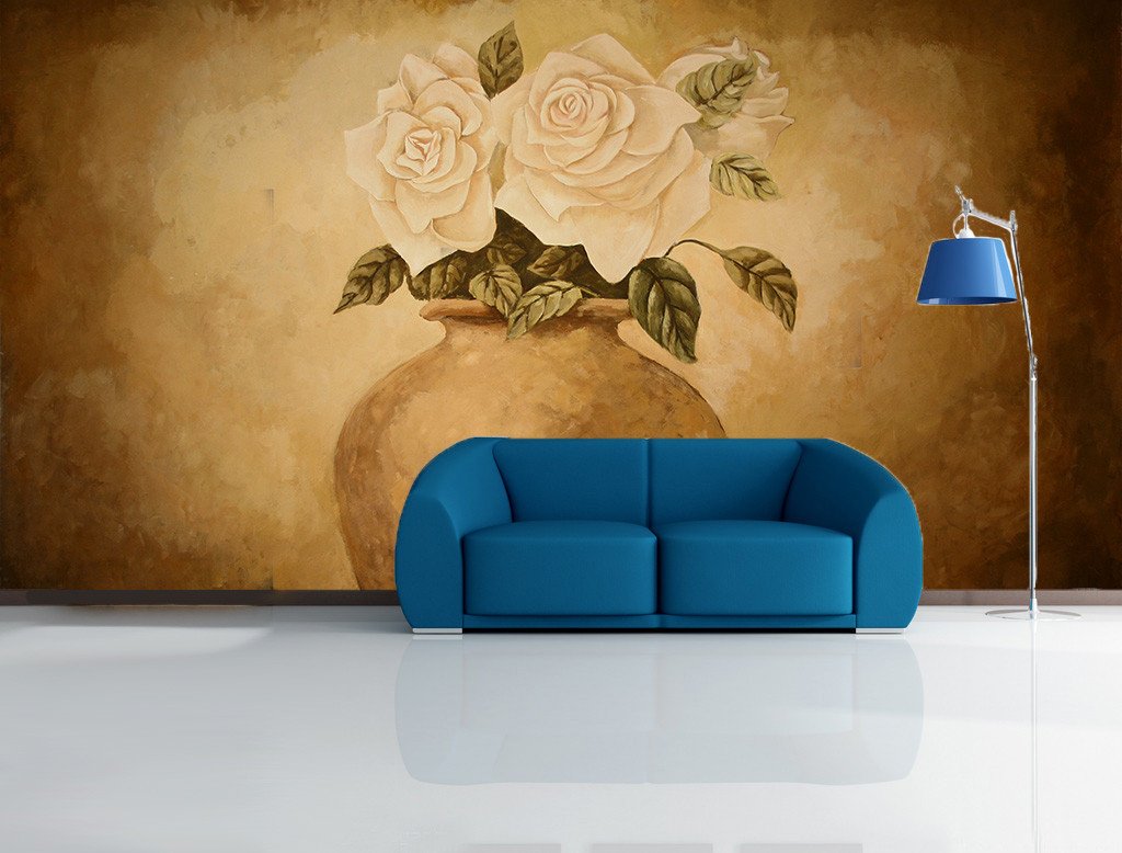 Elegant Flowers Vase Wallpaper AJ Wallpaper 