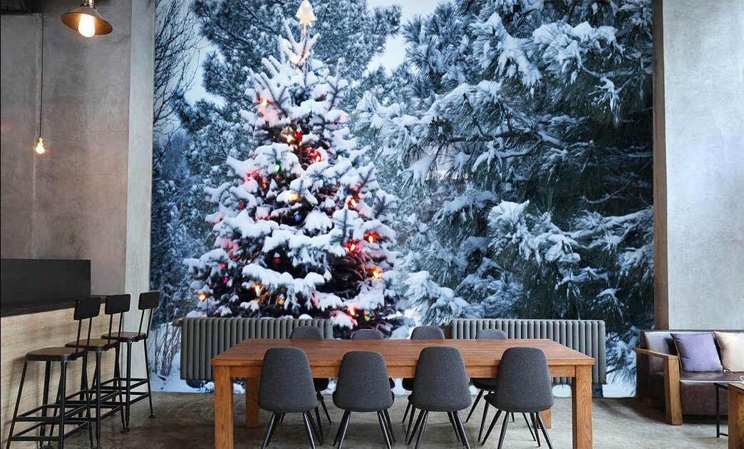 3D Christmas Pines Trees 377 Wallpaper AJ Wallpaper 