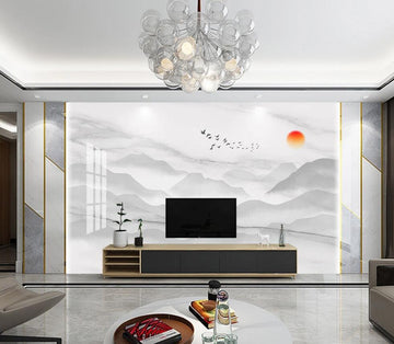 3D The Rolling Mountains Of Faded Ink 1637 Wall Murals