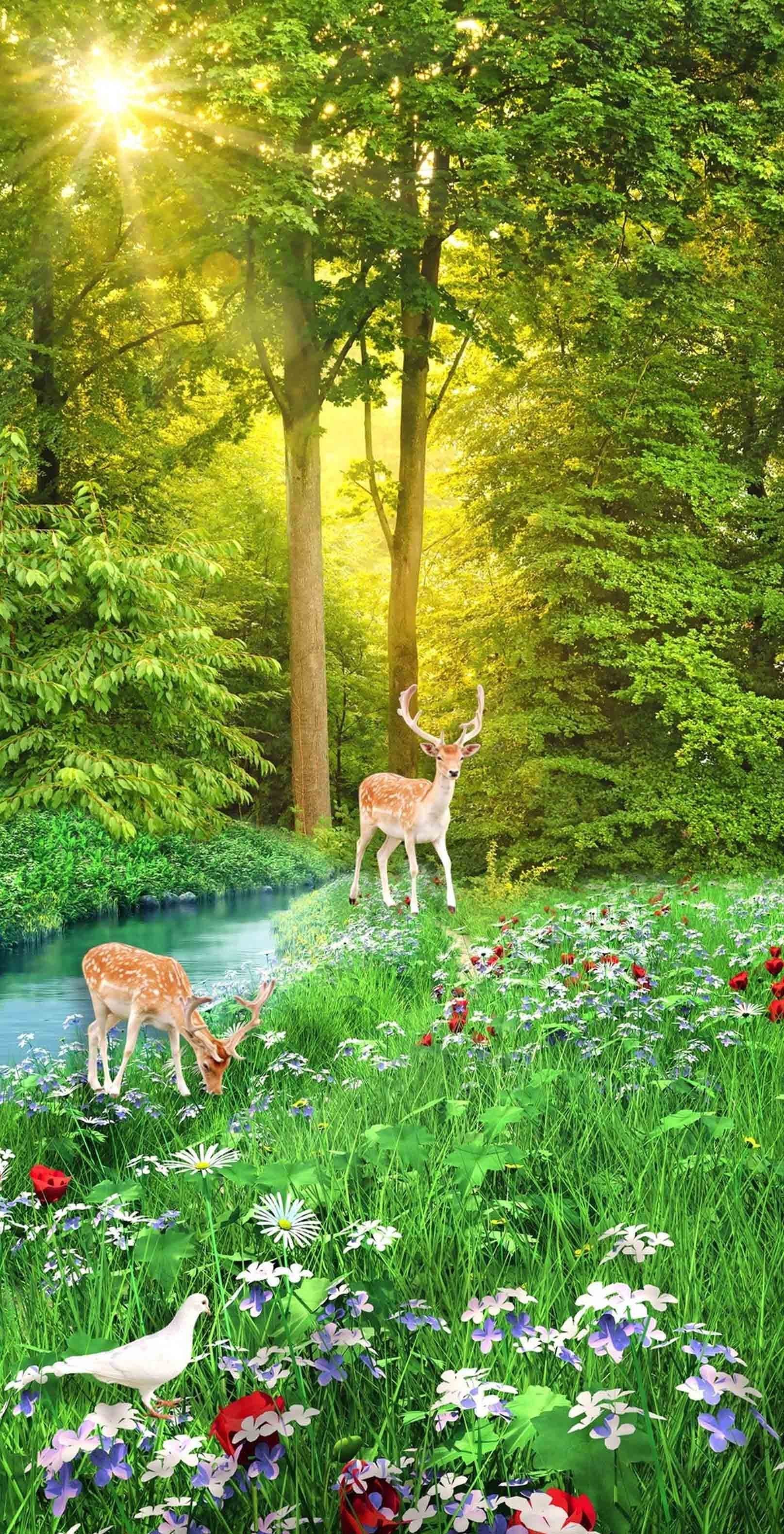 3D Trees Flowers Animals 1412 Stair Risers Wallpaper AJ Wallpaper 