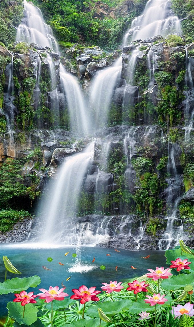 3D Streams Scenery 575 Stair Risers Wallpaper AJ Wallpaper 