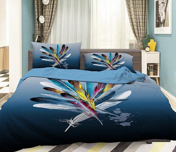3D Paint Feathers 064 Bed Pillowcases Quilt Wallpaper AJ Wallpaper 