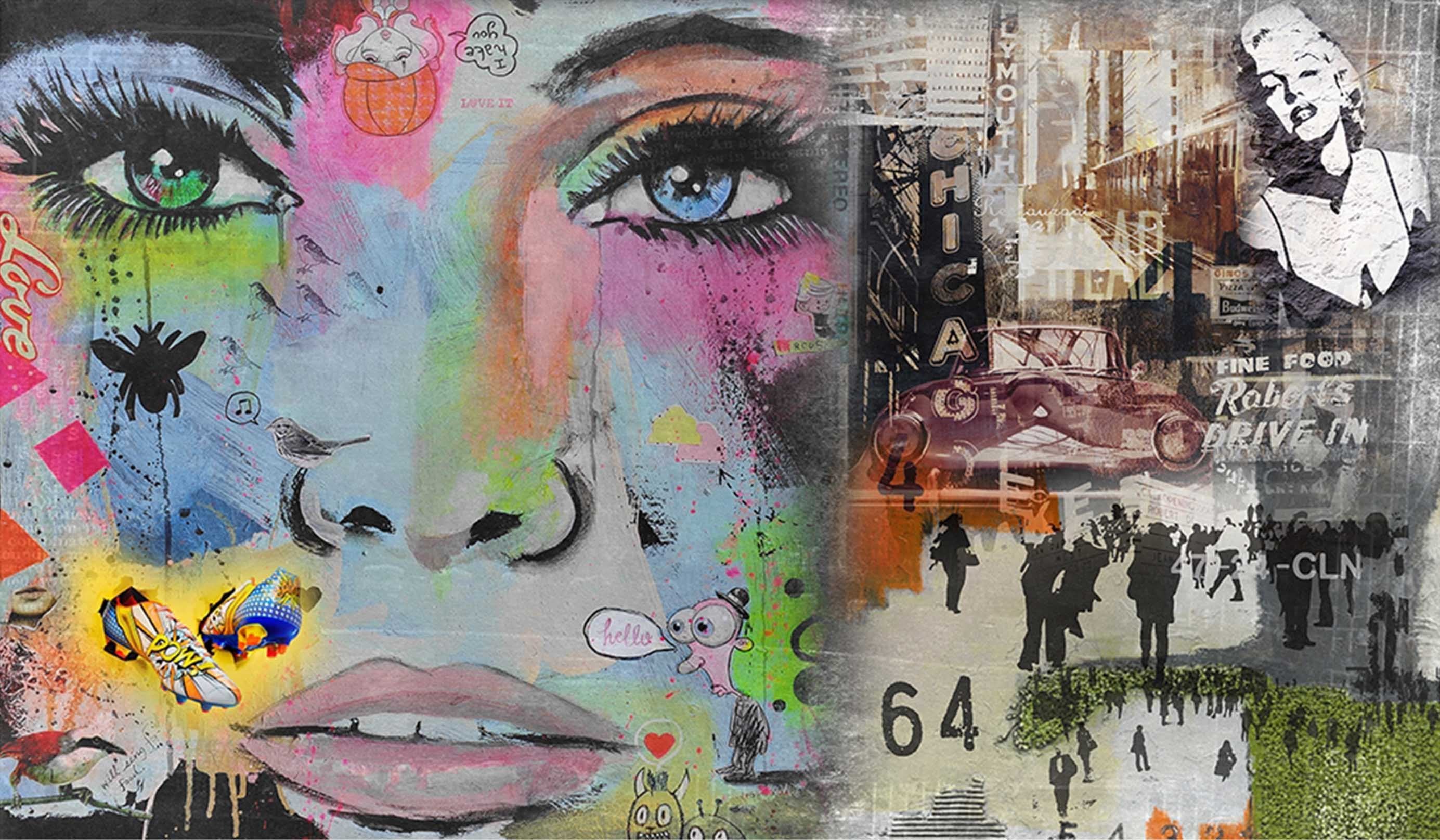 3D Graffiti Face 371 Garage Door Mural Wallpaper AJ Wallpaper 