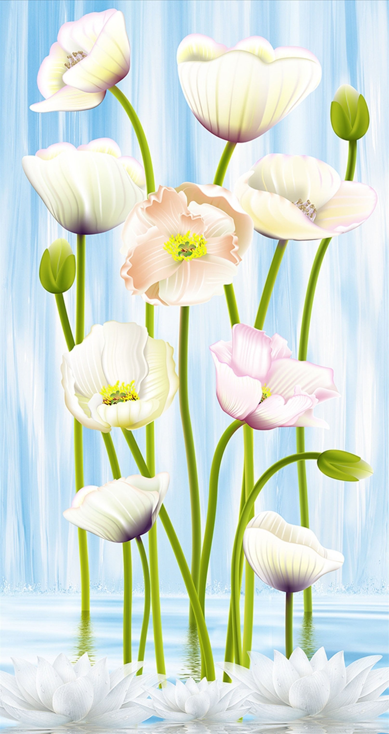 3D Elegant Pure Flowers 1512 Stair Risers Wallpaper AJ Wallpaper 