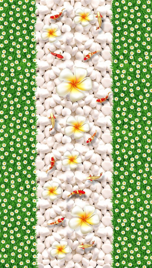 3D Flowers Cobblestones 768 Stair Risers Wallpaper AJ Wallpaper 