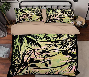 3D Oil Painting Leaves 067 Bed Pillowcases Quilt Wallpaper AJ Wallpaper 
