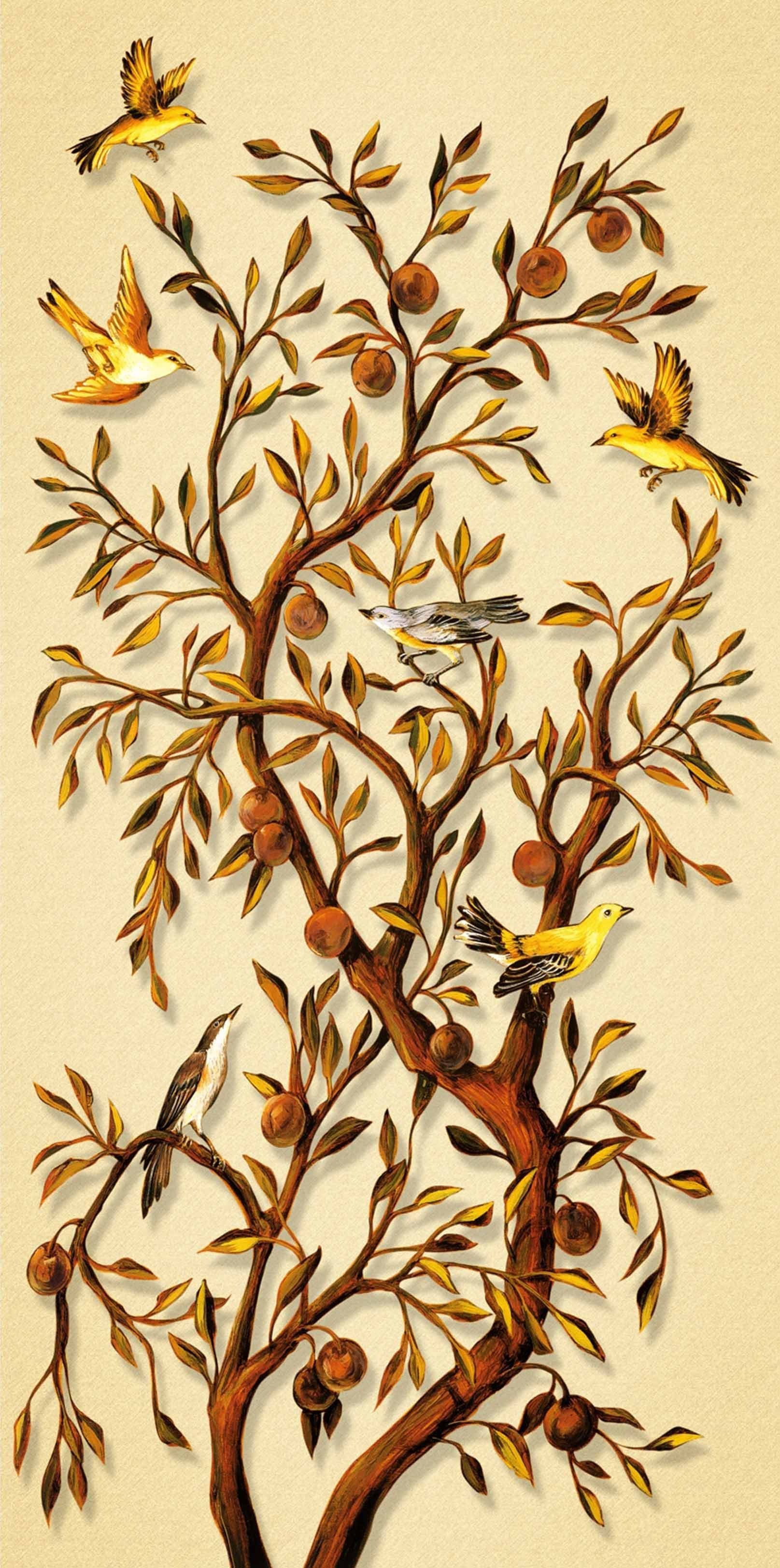 3D Fruits Tree Birds 1477 Stair Risers Wallpaper AJ Wallpaper 