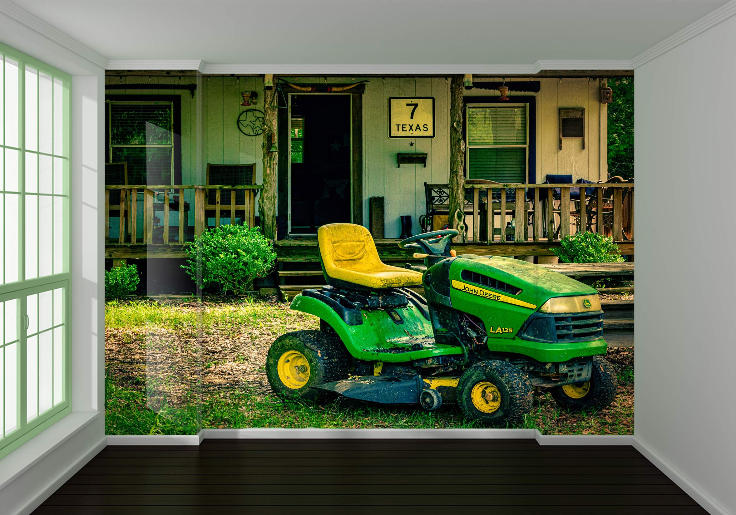 3D Green Car House 5222 Beth Sheridan Wall Mural Wall Murals