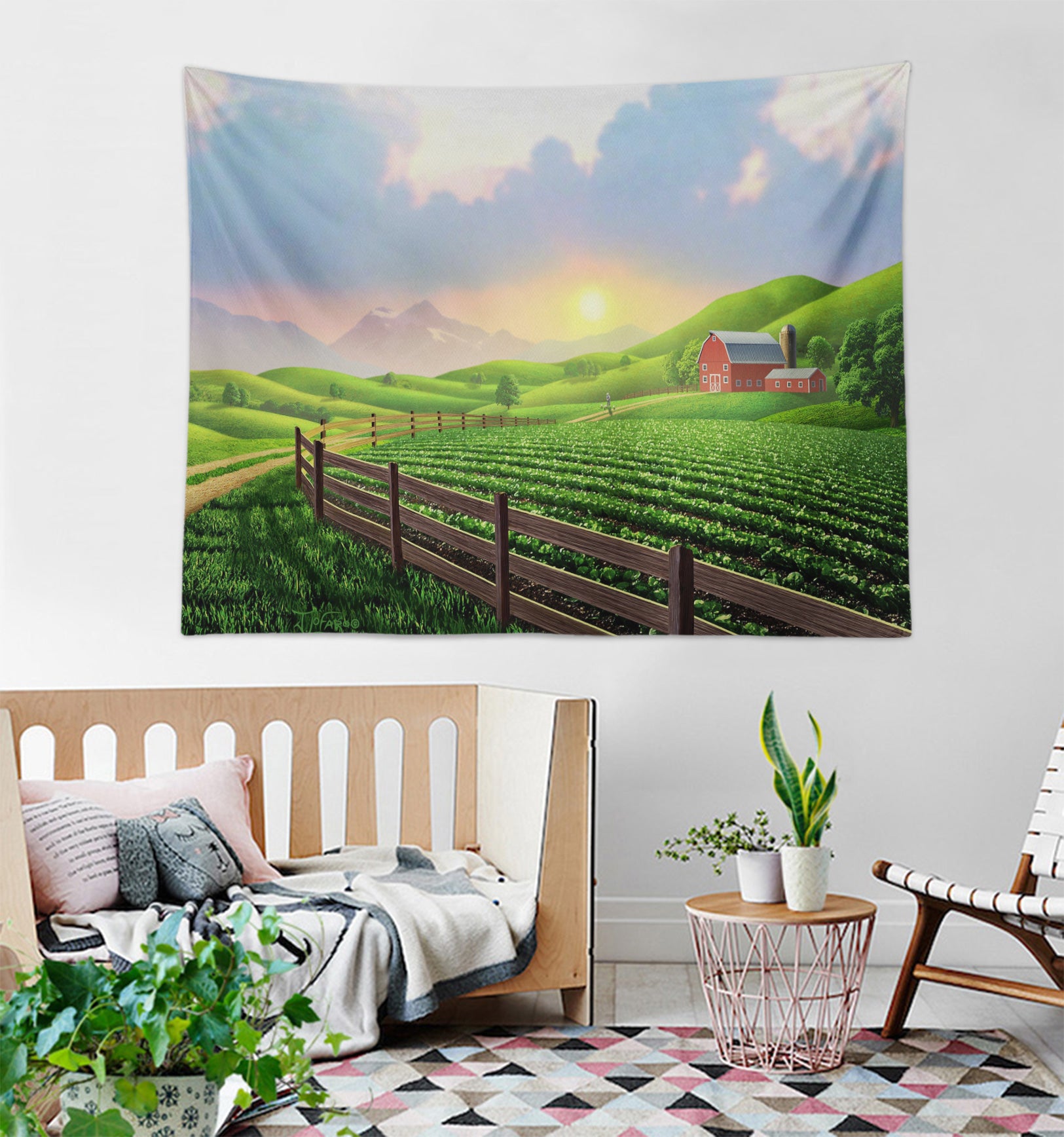 3D Green Field 111128 Jerry LoFaro Tapestry Hanging Cloth Hang