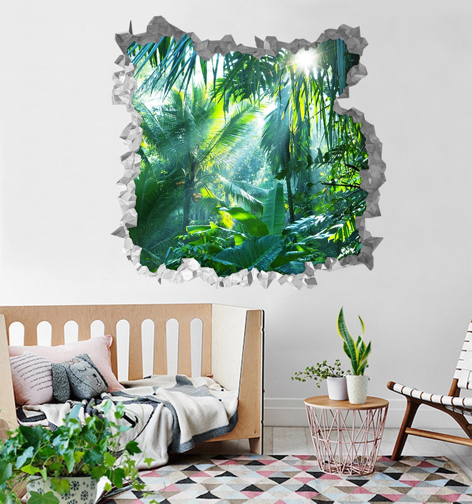 3D Tropical Rainforest 205 Broken Wall Murals Wallpaper AJ Wallpaper 