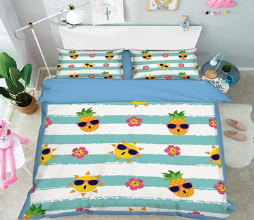 3D Small Pineapple 007 Bed Pillowcases Quilt Wallpaper AJ Wallpaper 