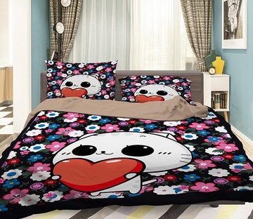 3D Love Cat 073 Bed Pillowcases Quilt Wallpaper AJ Wallpaper 