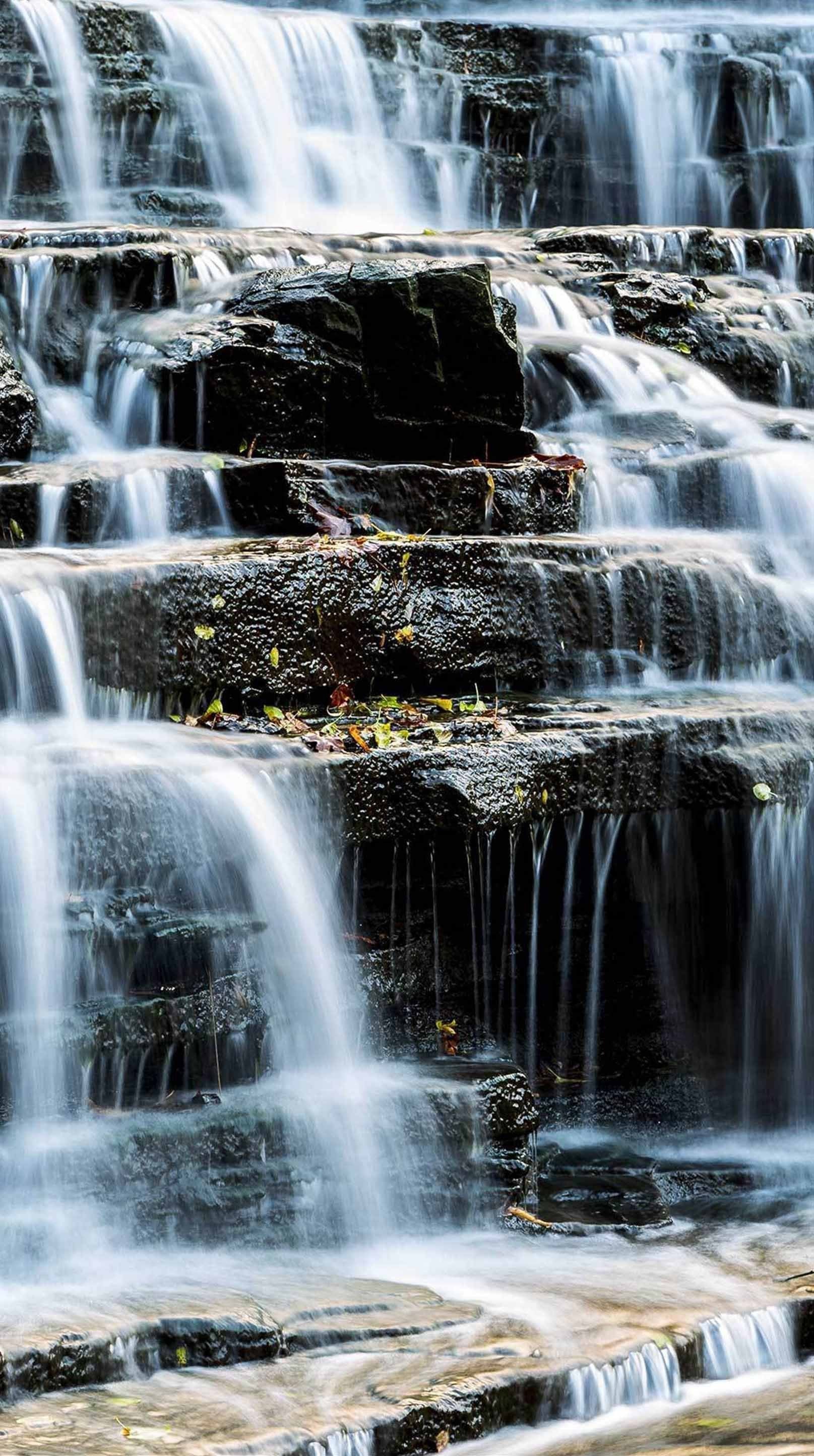 3D Rock Formations Waterfall 1614 Stair Risers Wallpaper AJ Wallpaper 