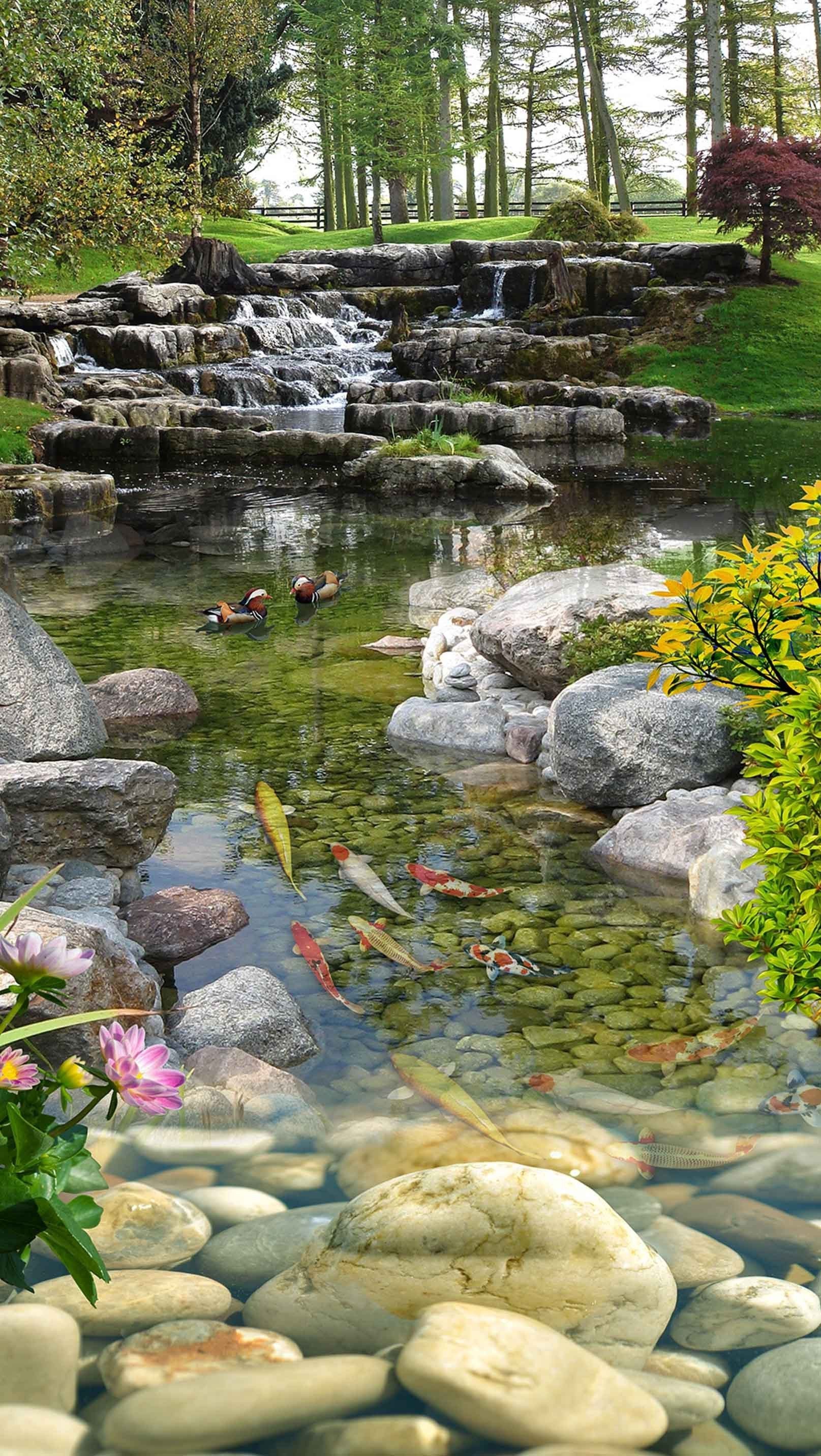 3D Grassland Clear River 1482 Stair Risers Wallpaper AJ Wallpaper 