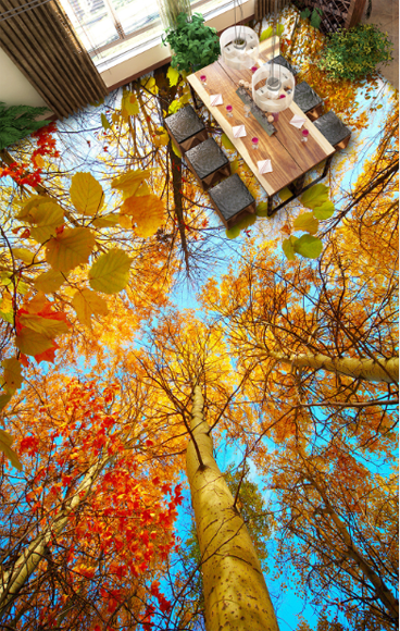 3D Orange Trees Floor Mural Wallpaper AJ Wallpaper 2 