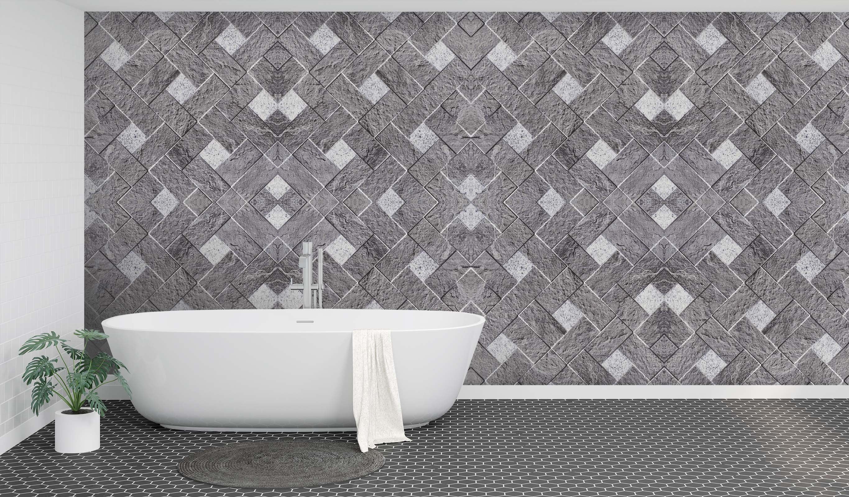 3D Stereoscopic Square 025 Marble Tile Texture Wallpaper AJ Wallpaper 2 