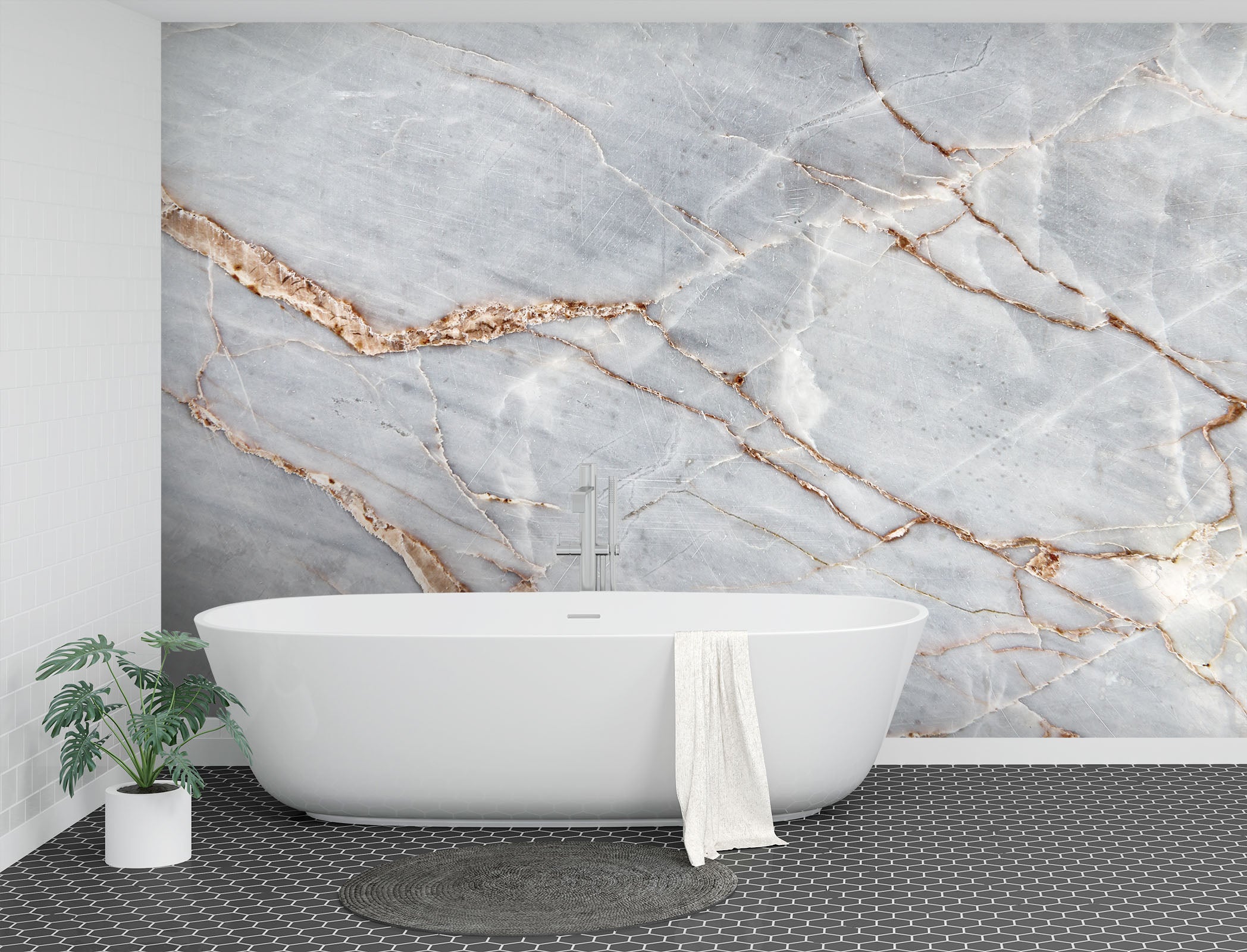 3D White Marble Crack 62 Wall Murals