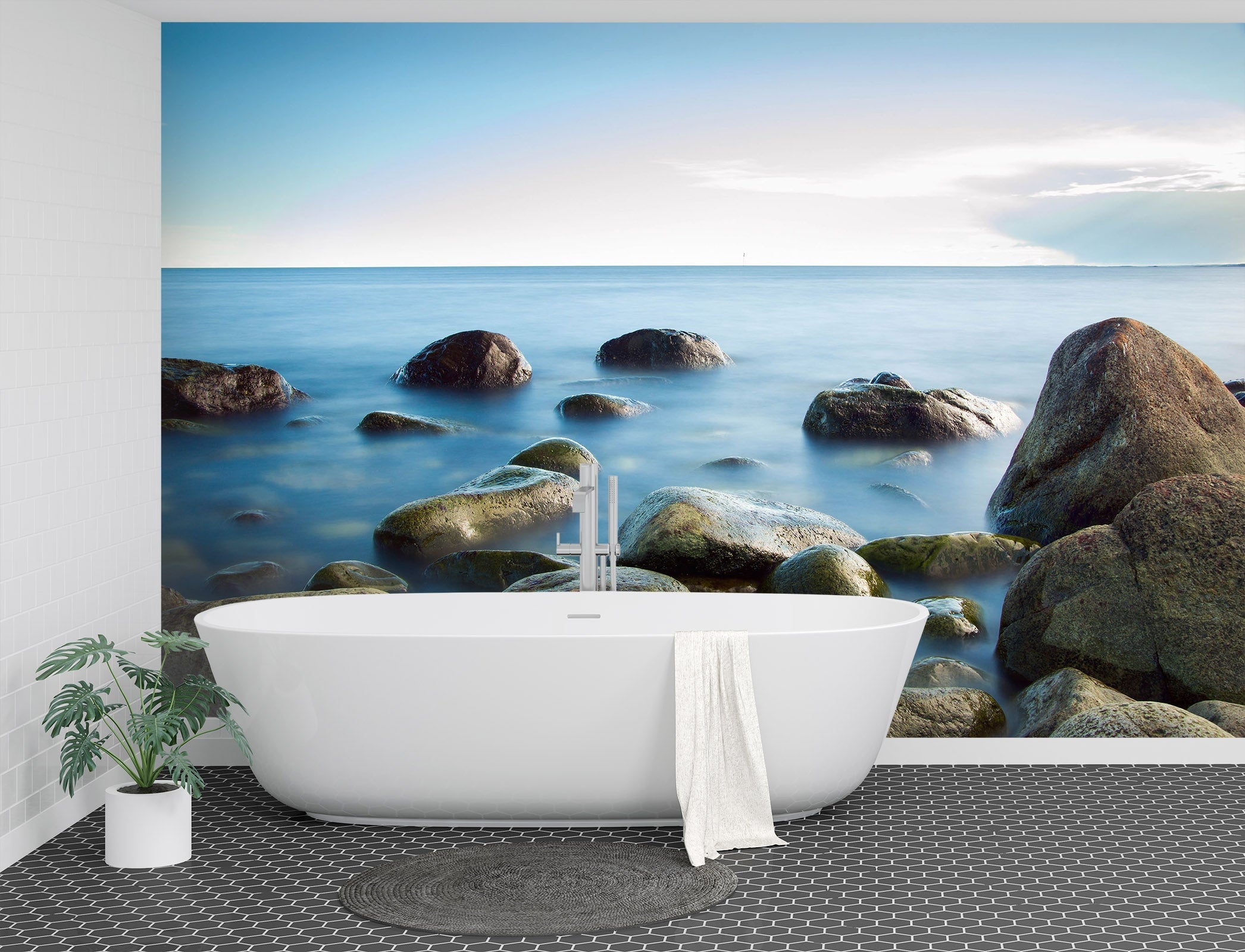 3D Ocean Stone 007 Wall Murals Wallpaper AJ Wallpaper 2 