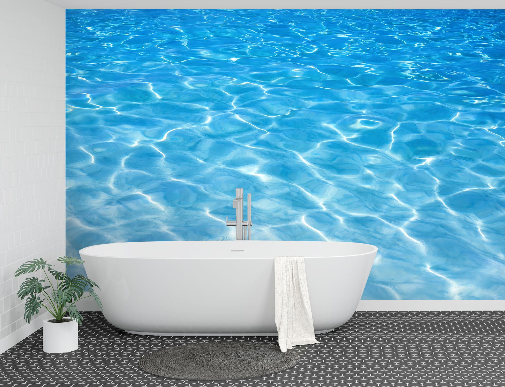 3D Blue Water Pattern 081 Wall Murals