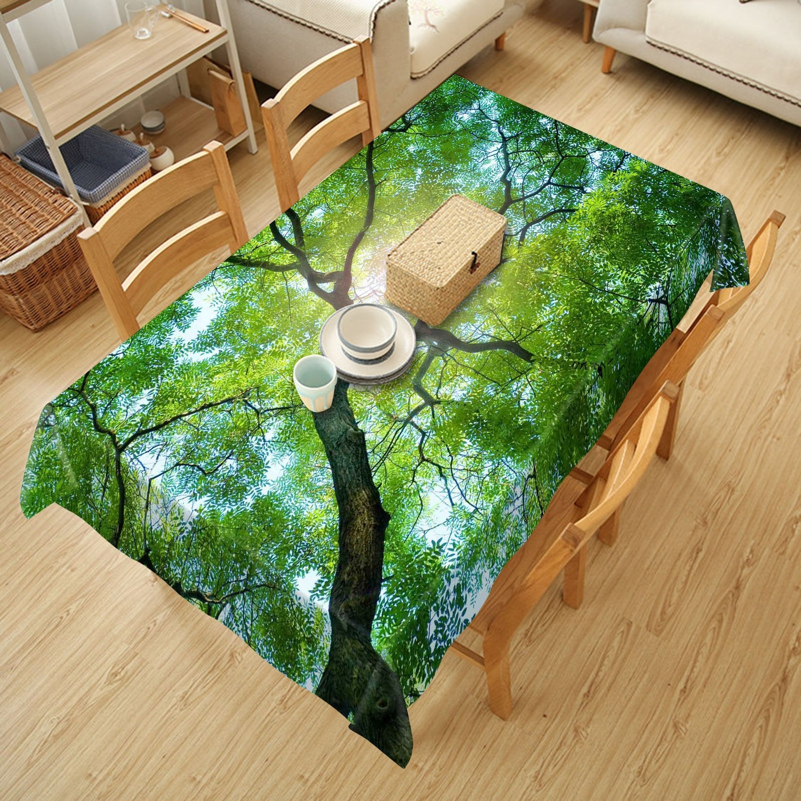 3D Lush Green Tree 496 Tablecloths Wallpaper AJ Wallpaper 