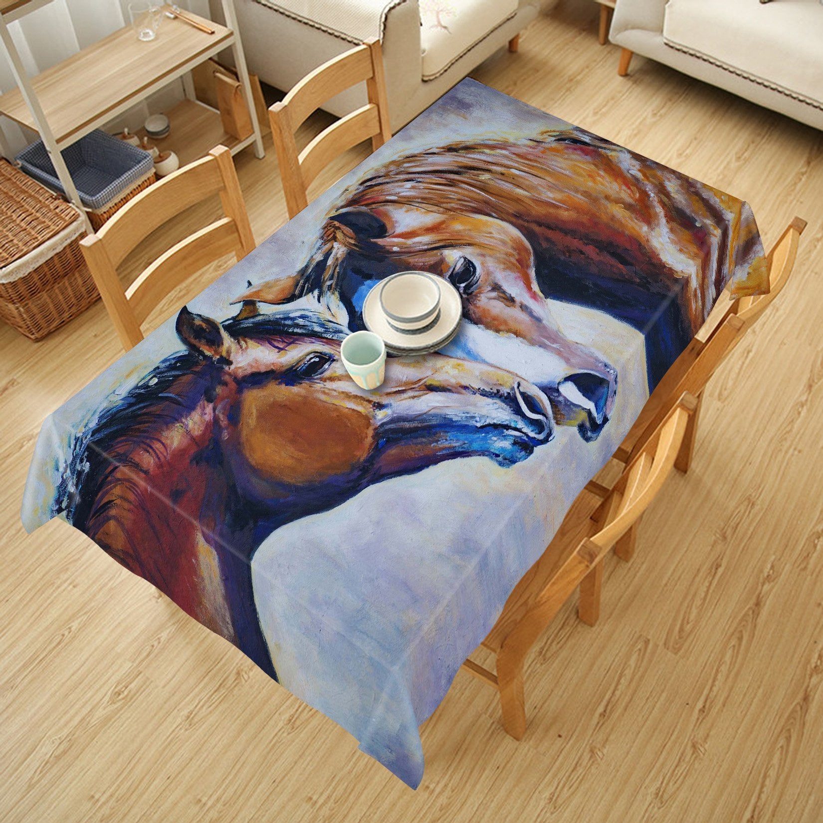 3D Painting Horses 848 Tablecloths Wallpaper AJ Wallpaper 