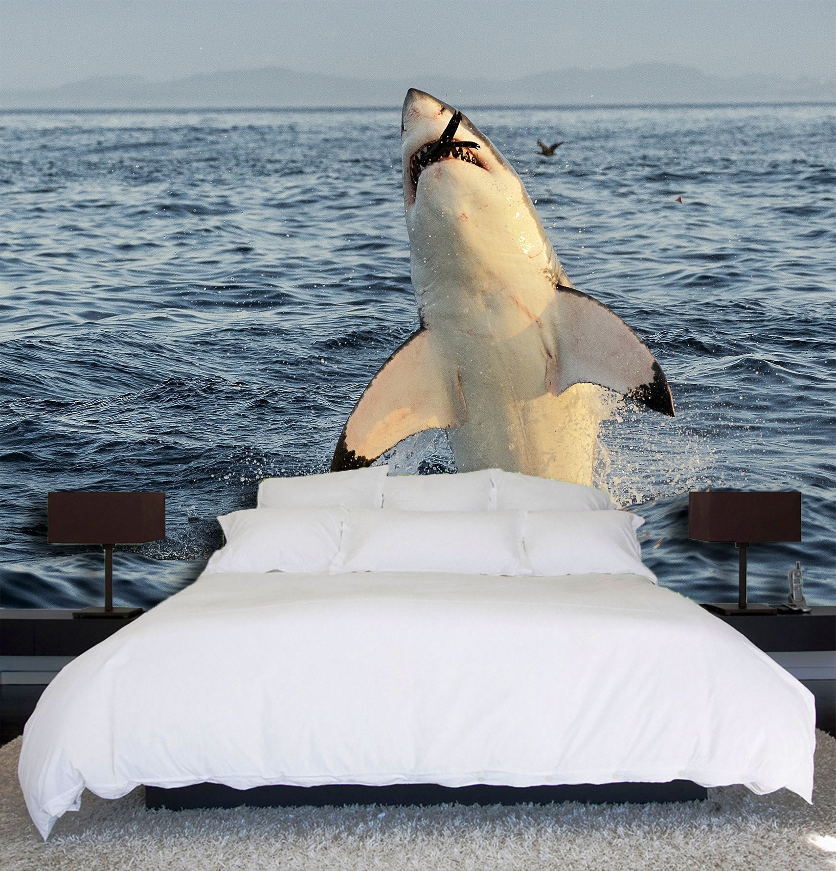 3D Shark Jumping 090 Wallpaper AJ Wallpaper 