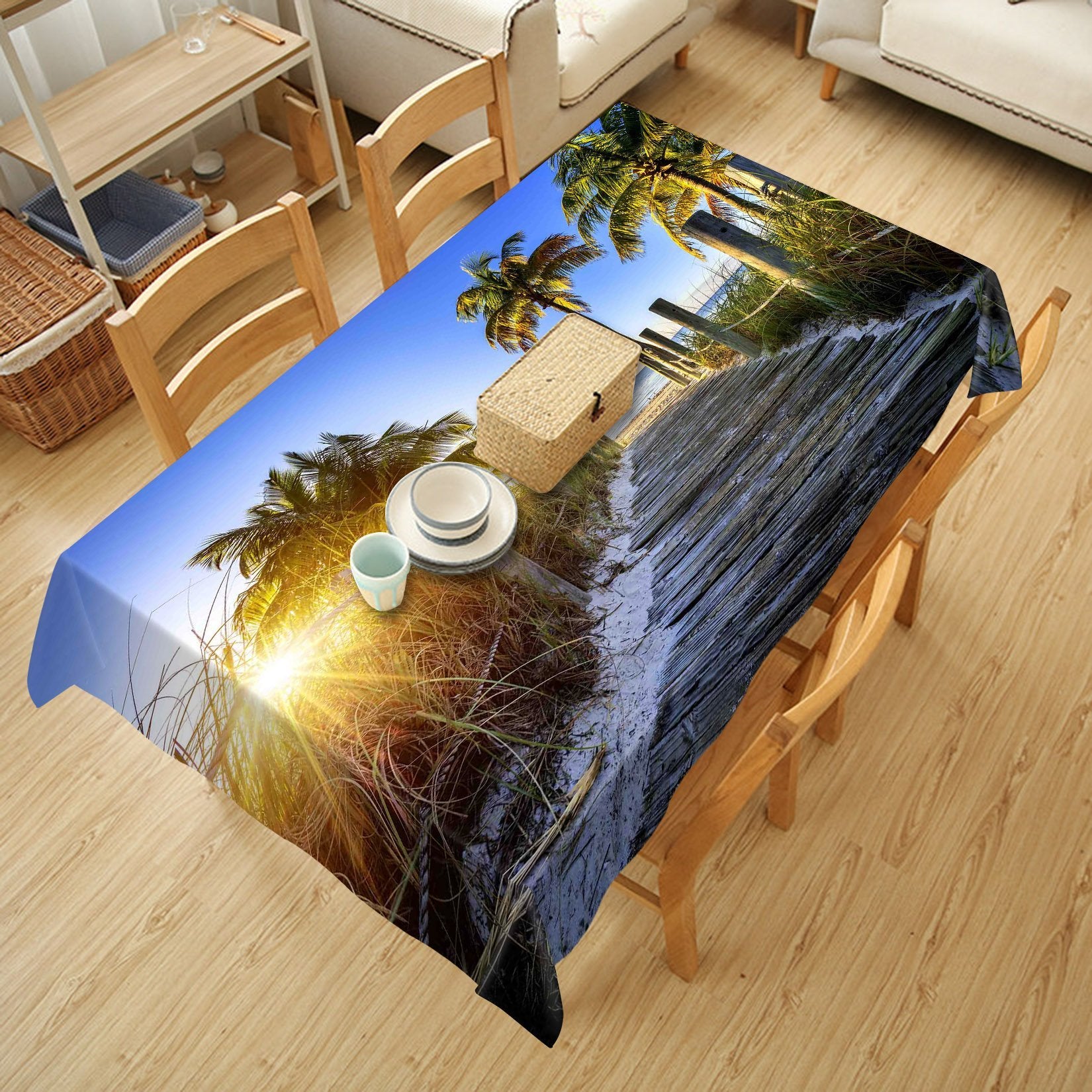 3D Beach Road 4 Tablecloths Wallpaper AJ Wallpaper 