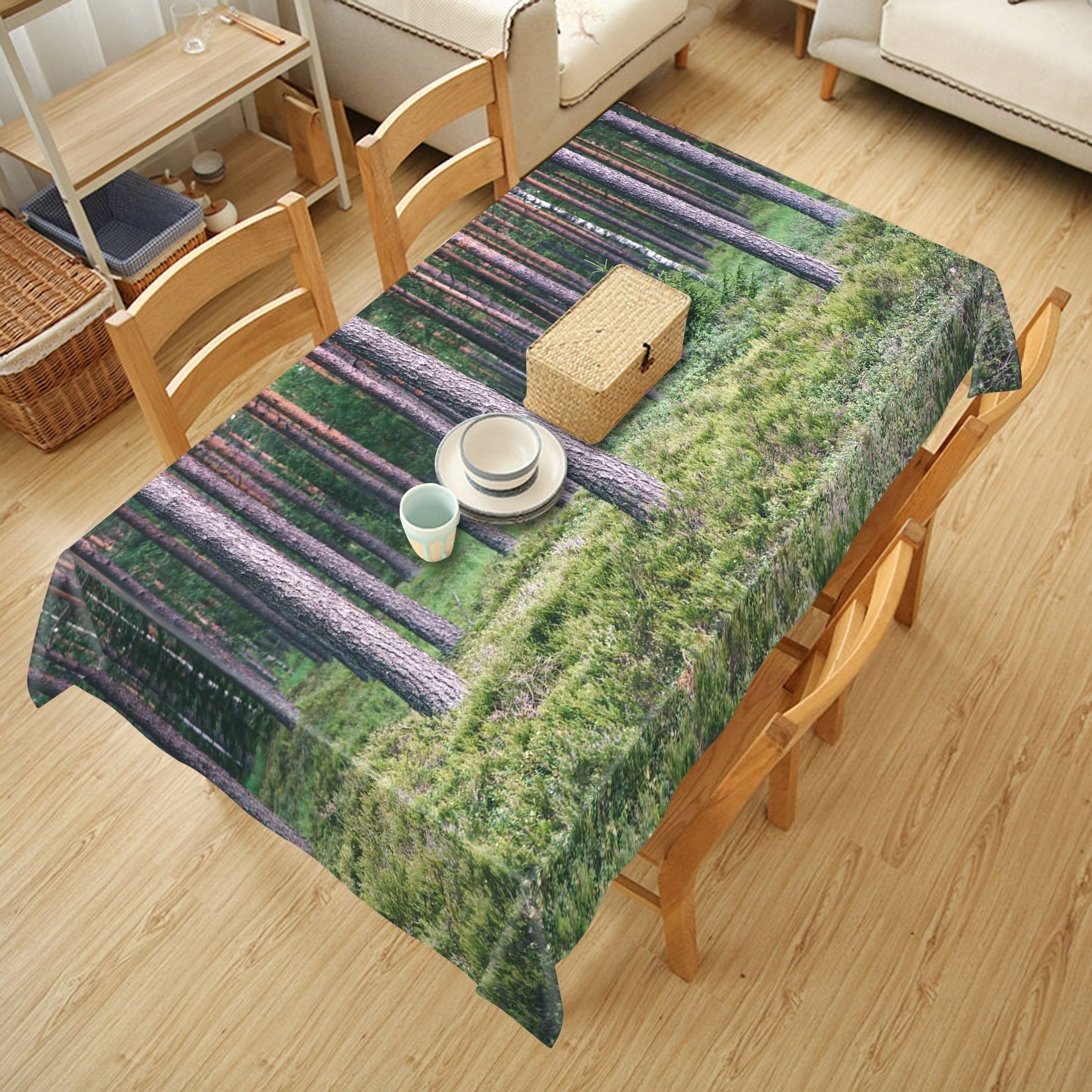 3D Forest Trees Trunks 539 Tablecloths Wallpaper AJ Wallpaper 