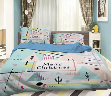 3D Triangle House 081 Bed Pillowcases Quilt Wallpaper AJ Wallpaper 
