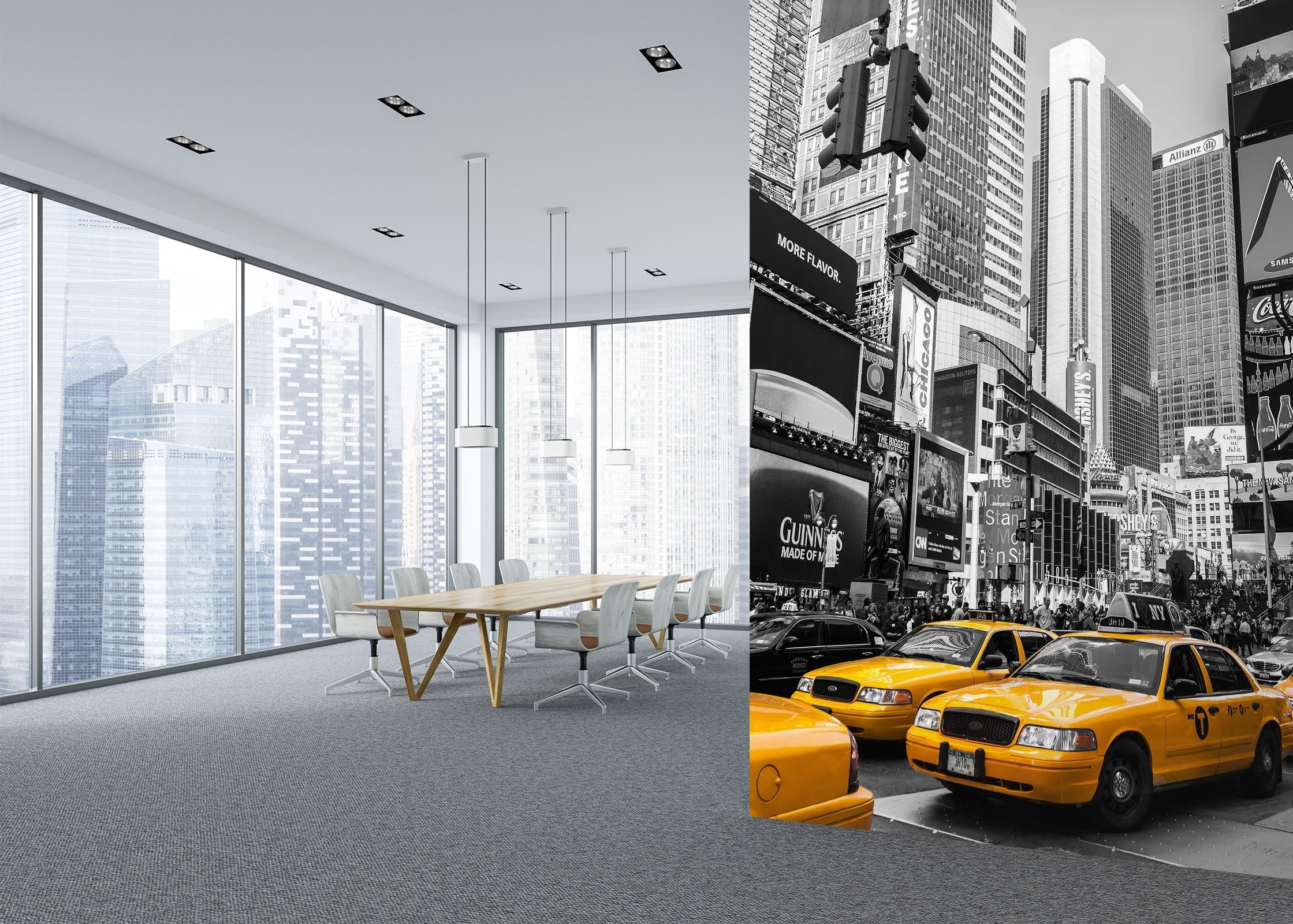 3D Yellow cab on the street 29 Wall Murals Wallpaper AJ Wallpaper 2 