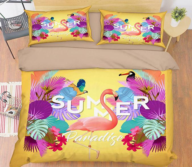 3D Walk Flamingos 089 Bed Pillowcases Quilt Wallpaper AJ Wallpaper 