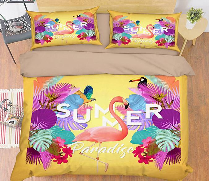 3D Walk Flamingos 089 Bed Pillowcases Quilt Wallpaper AJ Wallpaper 
