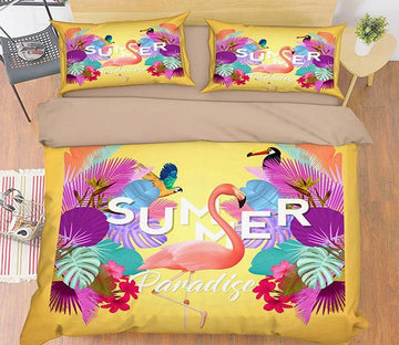 3D Walk Flamingos 089 Bed Pillowcases Quilt Wallpaper AJ Wallpaper 