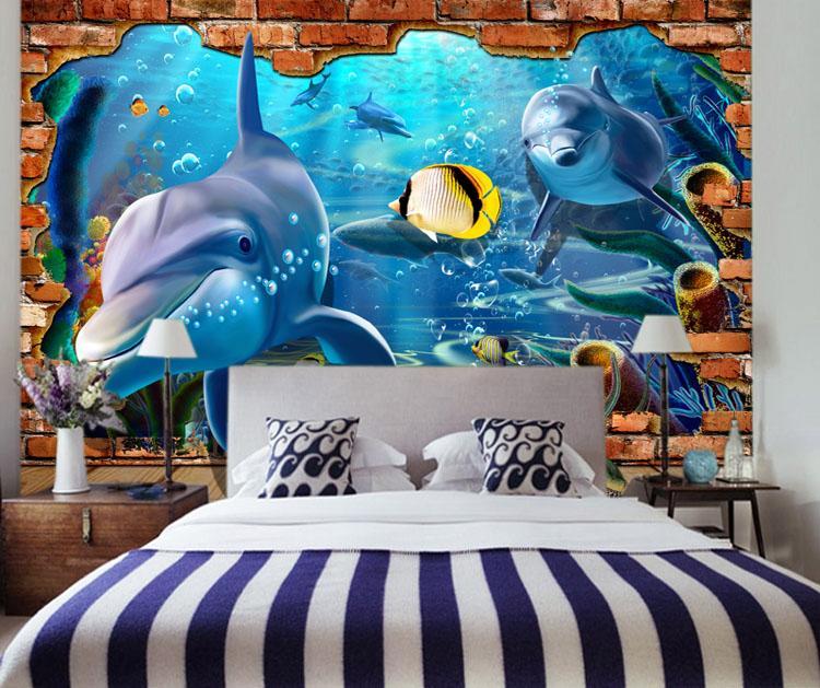 3D Smiling Dolphin 013 Wallpaper AJ Wallpaper 