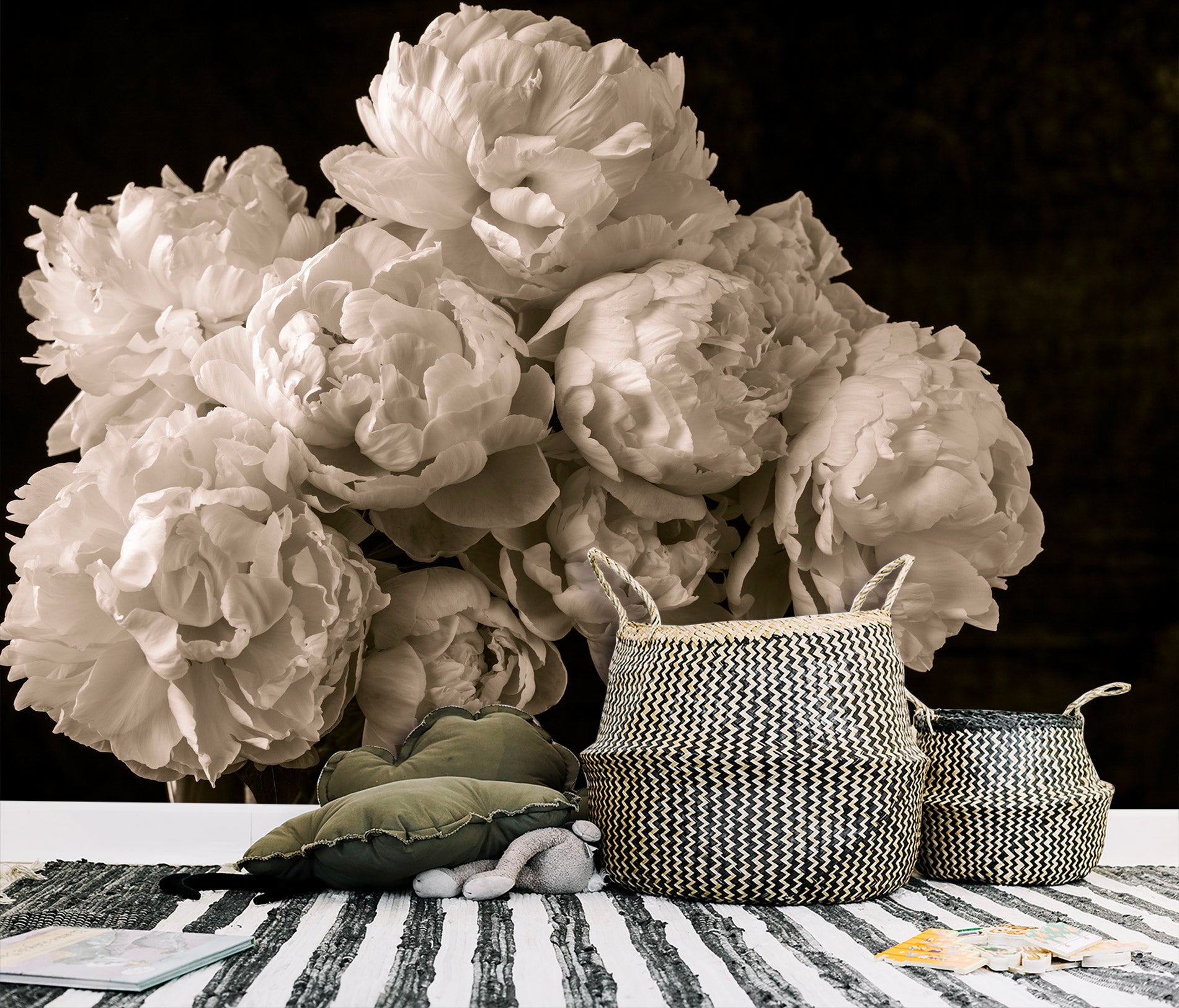 3D Gray Flower 6224 Assaf Frank Wall Mural Wall Murals