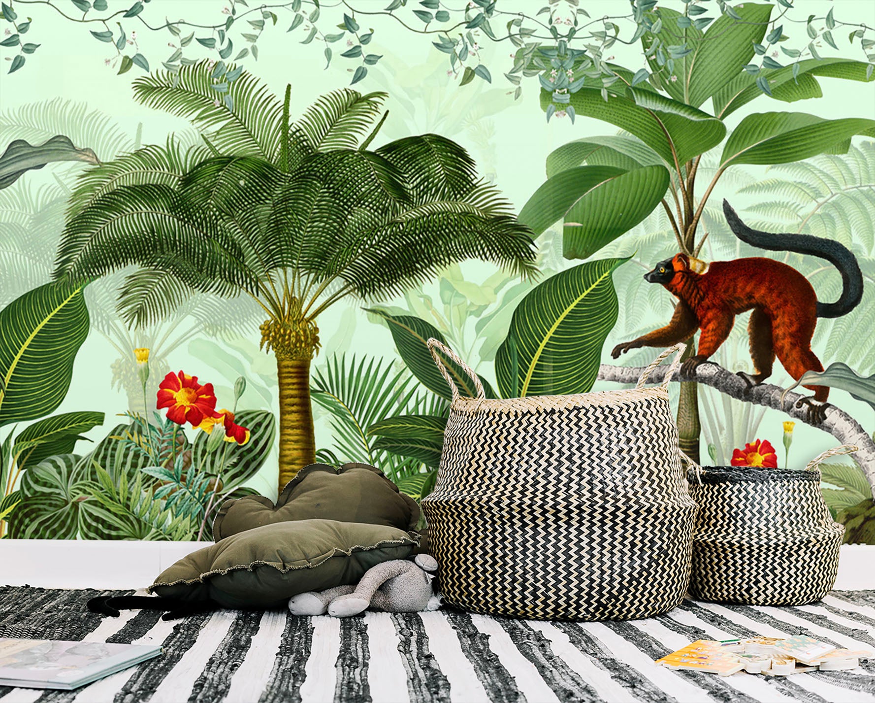 3D Monkey Flower 1546 Wall Murals