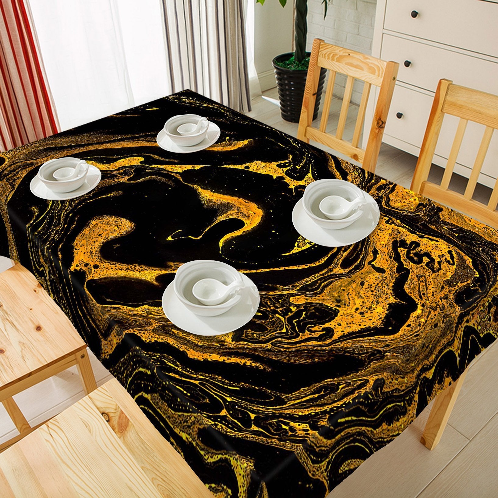 3D Golden Turbulence 18 Tablecloths Wallpaper AJ Wallpaper 