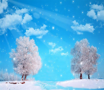 3D Snow Pines Blue Sky 033 Wallpaper AJ Wallpaper 