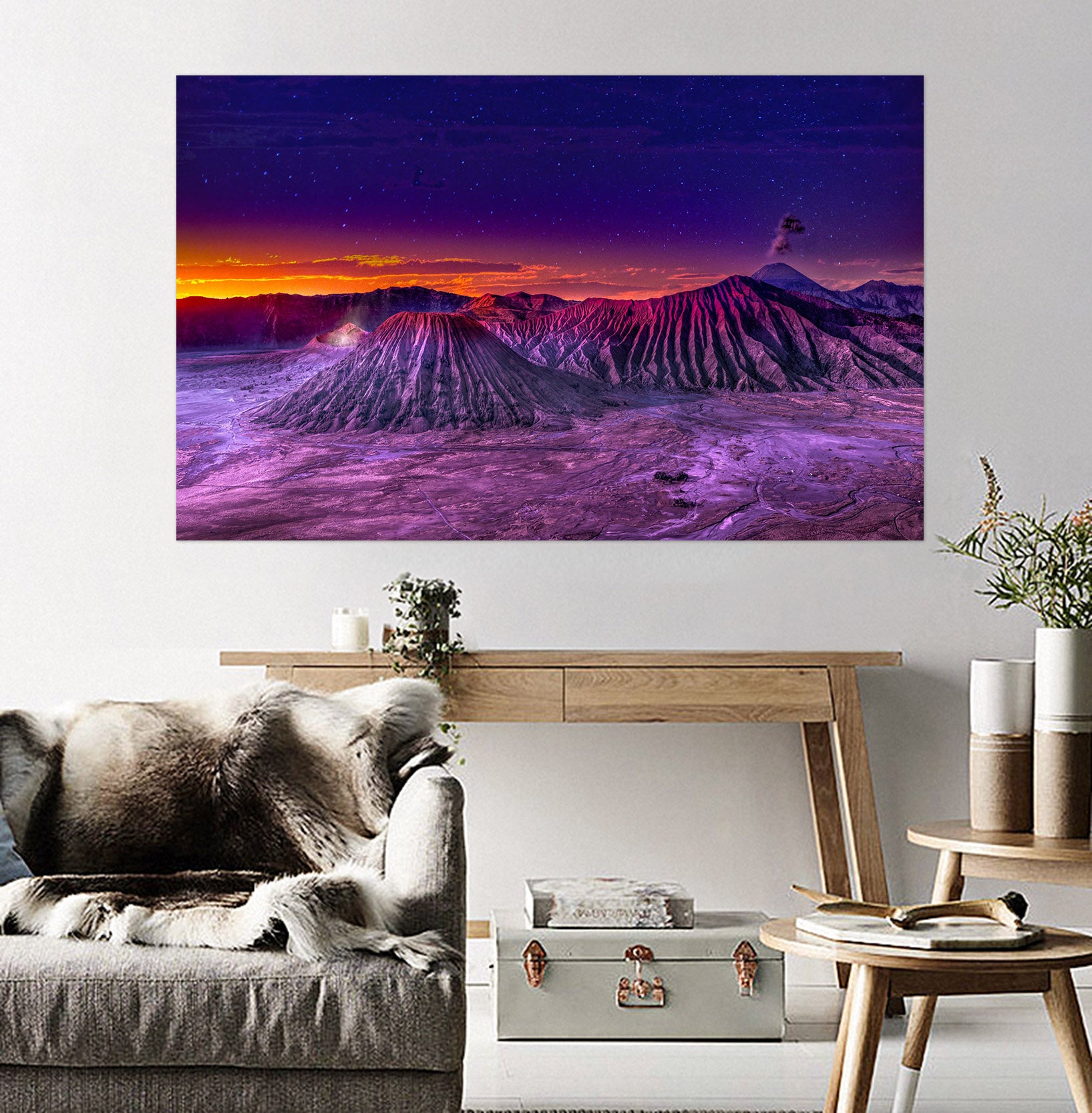 3D Purple Valley 186 Marco Carmassi Wall Sticker
