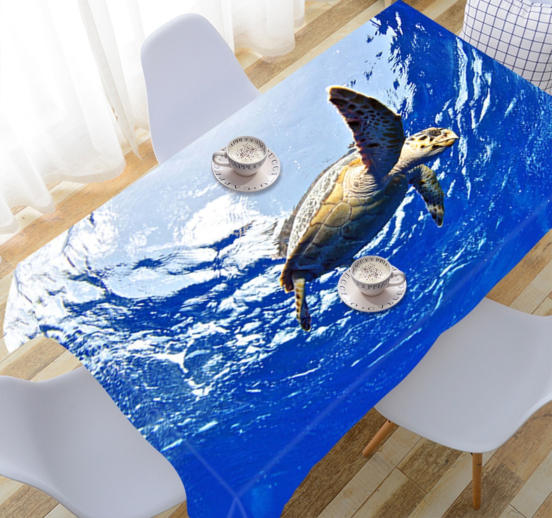 3D Ocean Turtle 789 Tablecloths Wallpaper AJ Wallpaper 