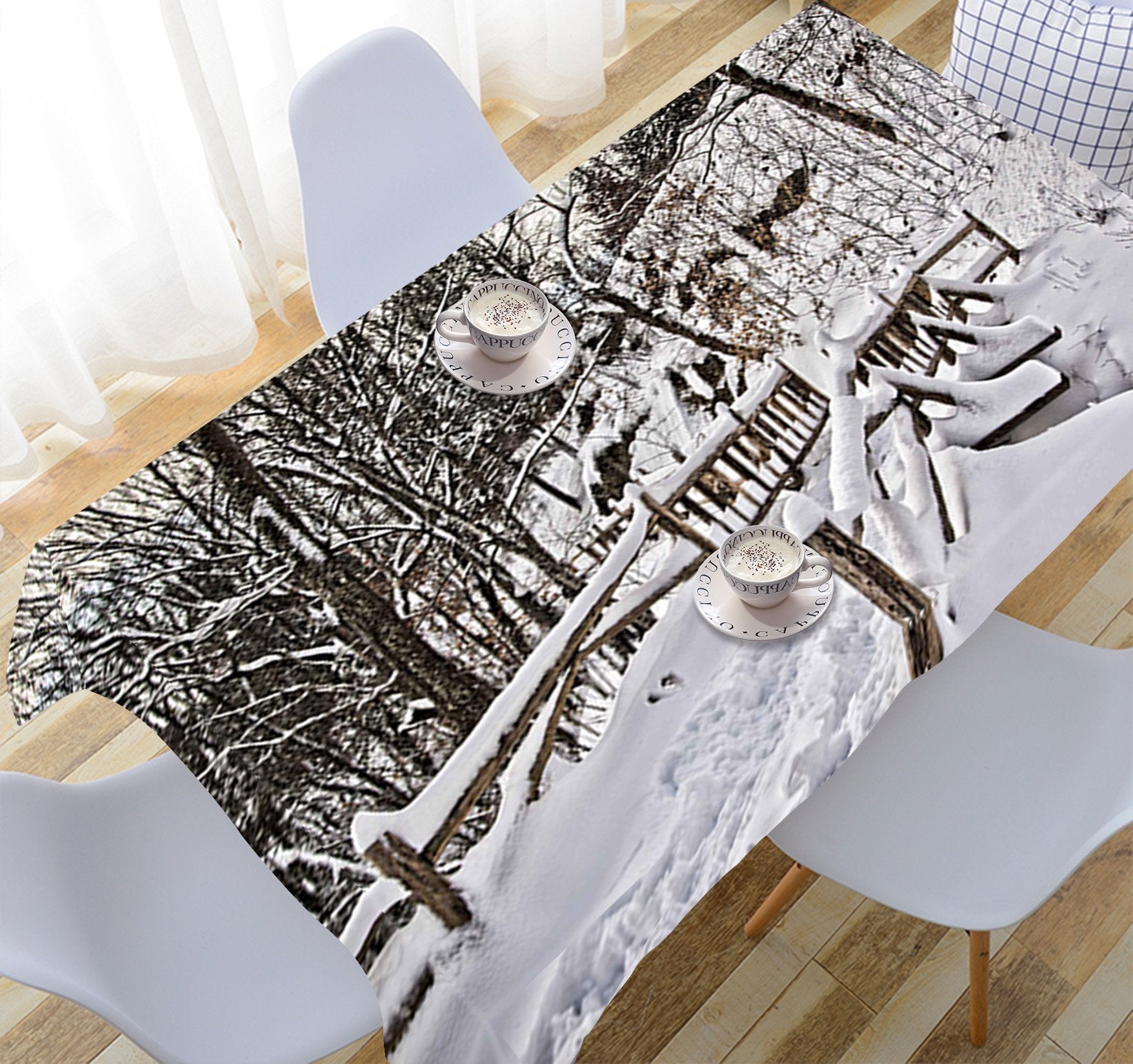 3D Snow Covered Forest 821 Tablecloths Wallpaper AJ Wallpaper 